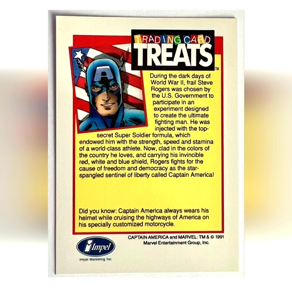 Captain America Trading Card🦸 Marvel Universe 🔥 - Picture 2 of 2
